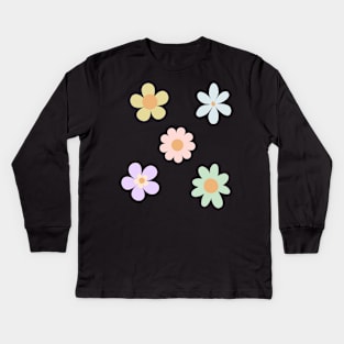 Bib flower pastel Kids Long Sleeve T-Shirt